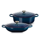 Ensemble de cocotte ronde peu profonde et casserole oblongue